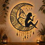 Fairy Moon Laser Cut Wall Decor Bundle,6 Fairy Moon SVG Files,Multilayer Moon Fairy SVG,Glowforge Laser Cut,CNC DXF PNG EPS,Digital Download - Image 5