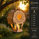 Fairy House Garden Lantern Laser Cut Files, Mushroom Fairy Lantern SVG, Woodland Garden Decor, Glowforge SVG DXF PDF EPS - Image 3