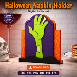 Halloween Table Decor SVG | Napkin Holder Laser Cut File - Image 4