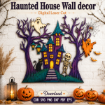 Haunted House SVG | Halloween Wall Decor Laser Cut - Image 4