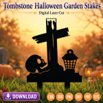 Halloween Graveyard Stakes SVG | Tombstone Yard Decor Laser Cut - Image 4