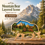 Bison Multilayer SVG 3D Layered Laser Cut File, 7 Layer Buffalo Mandala, Glowforge Multilayer Plywood