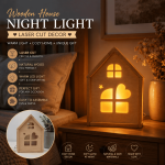 Wooden House Night Light SVG, House Lamp Laser Cut Files, Wooden House LED Light Template, Glowforge SVG, CNC DXF, Home Decor Gift, DIY Wooden Lamp, Digital Download, Instant Download