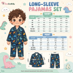 Kid long pajamas set sizechart