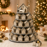 Christmas Advent Calendar SVG Laser Cut File, 3D House Tower 24 Day Countdown, Wooden Xmas Calendar DXF PDF EPS - Image 5