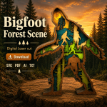 Bigfoot SVG 9 Layer Laser Cut File, Sasquatch Laser File