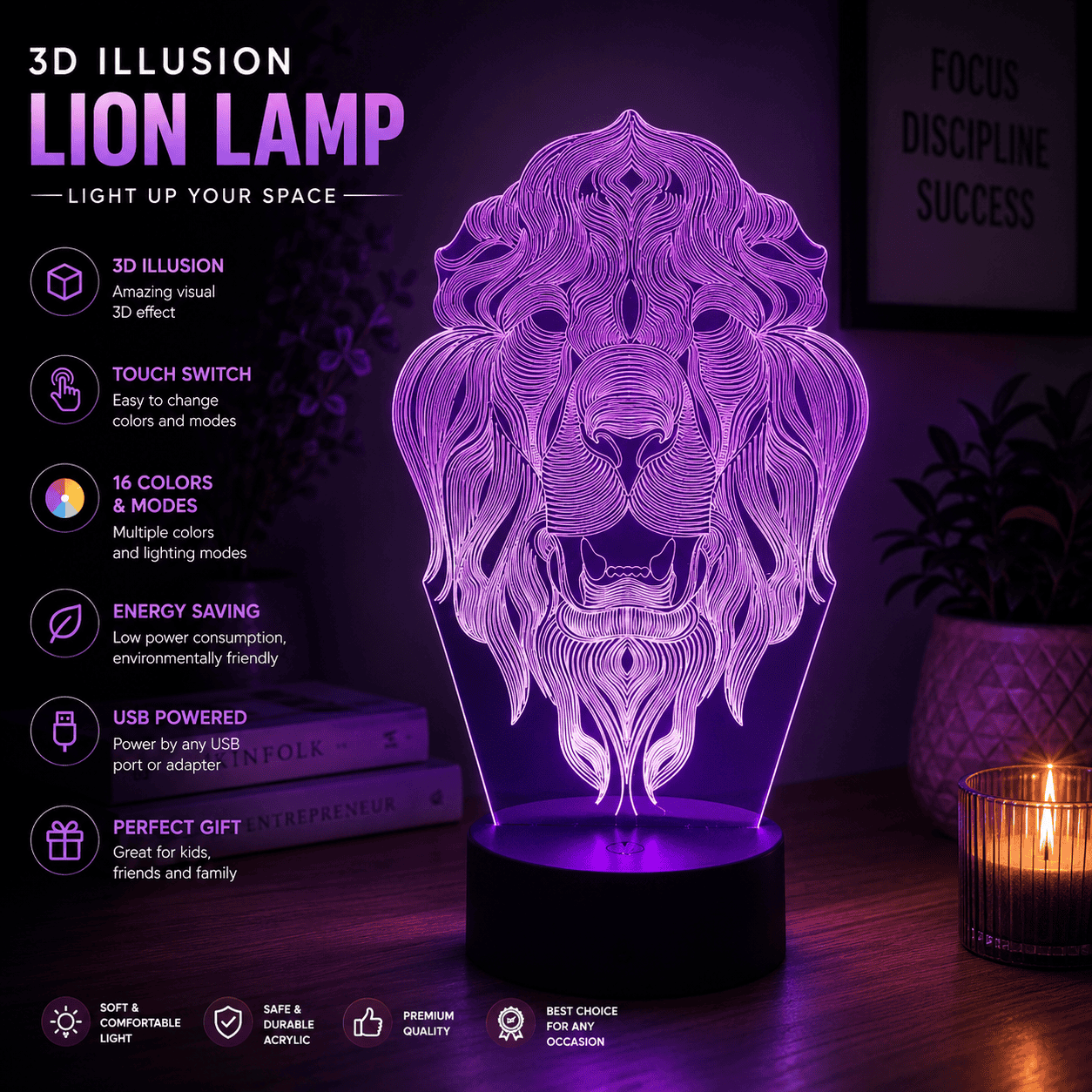 3be36488-c3ec-4618-a3b4-c2e31ede5722(1) Lion LED Lamp SVG Bundle, 3D Lion Night Light Laser Cut File, Lion Head Acrylic Lamp SVG, Wildlife Illusion Lamp Template, Glowforge Files, LightBurn SVG, DXF, AI, EPS, PDF, Digital Download, Instant Download - Image 1