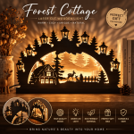 Forest Cottage Light Box SVG, Woodland LED Lamp Laser Cut Files, Cottage Night Light Template, Wooden Light Box SVG, Glowforge SVG, CNC DXF, Home Decor Gift, Digital Download, Instant Download - Image 2