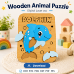 Animal Puzzle SVG | Wooden Montessori Puzzle Laser Cut - Image 5