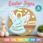 Easter Signs SVG | Easter Door Sign Laser Cut File | Digital Download | CDR SVG PNG DXF PDF EPS - Image 5