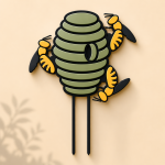 Laser Cut Plant Stakes SVG Bundle | 12 Garden Stake Designs | Bee Butterfly Flower Metal Garden Decor | Glowforge CNC DXF AI EPS PDF Files - Image 5