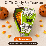 Halloween Coffin Box SVG | Candy Box Laser Cut File - Image 5