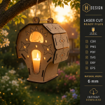 Fairy House Garden Lantern Laser Cut Files, Mushroom Fairy Lantern SVG, Woodland Garden Decor, Glowforge SVG DXF PDF EPS - Image 4