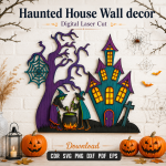 Haunted House SVG | Halloween Wall Decor Laser Cut - Image 5