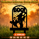 Halloween Graveyard Stakes SVG | Tombstone Yard Decor Laser Cut - Image 5