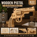 Pistol 3D Puzzle SVG | Wooden Revolver Laser Cut Files | DIY Model Kit | SVG DXF AI EPS PDF | CNC & Glowforge Ready - Image 2