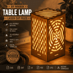 Wooden Lantern Table Lamp SVG | DIY Laser Cut Files | Glowforge, xTool, LightBurn | Decorative Wooden Lamp | Instant Download