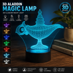 3D Aladdin Magic Lamp SVG Bundle, Aladdin Lamp Laser Cut Files, 3D Illusion Night Light SVG, Acrylic LED Lamp Template, Glowforge File, LightBurn SVG, DXF, AI, EPS, PDF, Digital Download, Instant Download