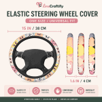 Universal Steering Wheel Cover, Red Spider Web Pattern, 15 Inch Auto Accessory - Image 3