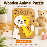Animal Puzzle SVG | Wooden Montessori Puzzle Laser Cut - Image 6