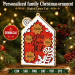 Custom Family Ornament SVG | Christmas Tree Ornament - Image 6