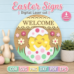 Easter Signs SVG | Easter Door Sign Laser Cut File | Digital Download | CDR SVG PNG DXF PDF EPS - Image 6