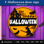 Halloween Door Sign SVG | Spooky Welcome Sign Laser Cut File | Digital Download | CDR SVG PNG DXF PDF EPS - Image 6