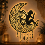 Fairy Moon Laser Cut Wall Decor Bundle,6 Fairy Moon SVG Files,Multilayer Moon Fairy SVG,Glowforge Laser Cut,CNC DXF PNG EPS,Digital Download - Image 7