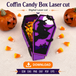 Halloween Coffin Box SVG | Candy Box Laser Cut File - Image 6
