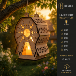 Fairy House Garden Lantern Laser Cut Files, Mushroom Fairy Lantern SVG, Woodland Garden Decor, Glowforge SVG DXF PDF EPS - Image 5