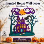 Haunted House SVG | Halloween Wall Decor Laser Cut - Image 6