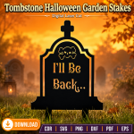 Halloween Graveyard Stakes SVG | Tombstone Yard Decor Laser Cut - Image 6