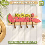 Summer Towel Rack Laser Cut File, Beach Pool Towel Holder SVG DXF, Wooden Summer Decor CNC Digital Download - Image 5