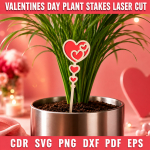 Valentine Plant Stakes SVG Files, Valentine's Day Garden Decor Laser Cut Template, Wooden Garden Marker, CNC Glowforge Cut File, Instant Download - Image 6
