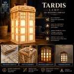 Tardis Wooden Lamp SVG, Police Box Lamp Laser Cut Files, Tardis Lantern DXF, Glowforge SVG, CNC Wood Lamp Template, DIY Lamp Kit, Digital Download