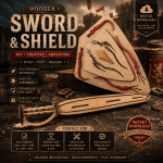 Fantasy Wooden Sword Shield SVG | Laser Cut Files for Glowforge | CNC Router | Cricut | DXF EPS AI PNG PDF Digital Download