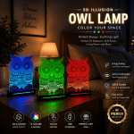 Owl LED Lamp SVG Bundle, 3D Owl Night Light Laser Cut File, Owl Acrylic Lamp SVG, Animal Illusion Light Template, Glowforge Files, LightBurn SVG, DXF, AI, EPS, PDF, Cricut, Digital Download, Instant Download