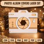 Photo Album Cover SVG | Laser Cut Wedding Album Template | Wooden Memory Book Cover | Digital Download - Image 2