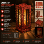 Laser Cut Lantern Lamp SVG, Wooden Lantern Template, Decorative Lantern SVG, Glowforge Files, CNC Laser Cut Files, DXF EPS AI PDF, Home Decor, Instant Download