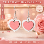Valentine's Day Earrings 2 Romantic Earrings Template Instant Download - Image 3