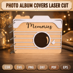 Photo Album Cover SVG | Laser Cut Wedding Album Template | Wooden Memory Book Cover | Digital Download - Image 3