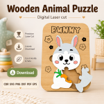 Animal Puzzle SVG | Wooden Montessori Puzzle Laser Cut - Image 7