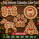 Dog Christmas Countdown SVG | Laser Cut Advent Calendar
