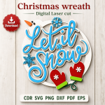 Layered Christmas Wreath SVG | Holiday Door Hanger Laser Cut - Image 7