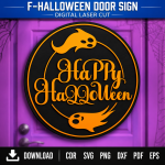 Halloween Door Sign SVG | Spooky Welcome Sign Laser Cut File | Digital Download | CDR SVG PNG DXF PDF EPS - Image 7