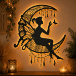 Fairy Moon Laser Cut Wall Decor Bundle,6 Fairy Moon SVG Files,Multilayer Moon Fairy SVG,Glowforge Laser Cut,CNC DXF PNG EPS,Digital Download - Image 8