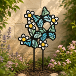 Laser Cut Plant Stakes SVG Bundle | 12 Garden Stake Designs | Bee Butterfly Flower Metal Garden Decor | Glowforge CNC DXF AI EPS PDF Files - Image 7