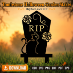 Halloween Graveyard Stakes SVG | Tombstone Yard Decor Laser Cut - Image 7