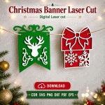 Merry Christmas Banner SVG | Laser Cut Garland File - Image 7