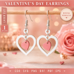 Valentine's Day Earrings 2 Romantic Earrings Template Instant Download - Image 9